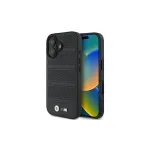 BMW M Collection Perforated and Stitched Line Hard Case, skirta iPhone 16 6,1 colio &ndash; juoda