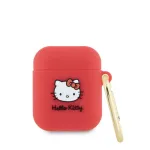 Hello Kitty Apple AirPods 1/2 silikoninis dangtelis 3D Kitty galvos dizainas, raudonas