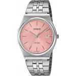 Casio MTP-B145D-4AVEF Vyrų analoginis kvarcinis laikrodis su nerūdijančio plieno apyranke, la&scaron;i&scaron;os rožinės spalvos ciferblatu, sidabriniu korpusu, 50 m atsparumu vandeniui