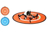SUNNYLIFE Drone Landing Pad 75cm Orange/Blue Double-Sided Waterproof Nylon Foldable with Carrying Bag and Ground Pegs