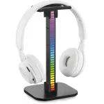 MOZOS D11 RGB LED ausinių stovas su USB &scaron;akotuvu ir garso i&scaron;vestimi