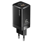USAMS T41 GaN 47W USB-C+USB-A Fast Charger EU Plug Black