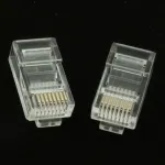 Gembird LC-8P8C-002/50 RJ-45 modulinis ki&scaron;tukas, permatomas, su paauksuotais kontaktais, 50 vnt. pakuotė