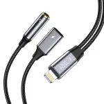 TECH-PROTECT ULTRABOOST laidas adapteris Lightning į 3,5 mm mini Jack & Lightning, juodas