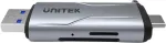 UNITEK SD/microSD kortelių skaitytuvas USB-A 5Gbps/USB-C Space Grey