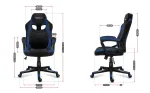 Huzaro FORCE 2.5 BLUE MESH žaidimų kėdė su tinkliniu sėdimu pavir&scaron;iumi, juoda-mėlyna
