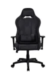 Arozzi Torretta Soft Fabric Žaidimų kėdė &ndash; Gryna juoda, Metalinis rėmas, 4 klasės dujinis keltuvas, 3D porankiai