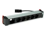 Bachmann POWER FRAME 5x Schuko lizdas 1x modulio vieta 0,2m GST18i3 juodas