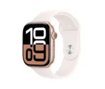 Apple Watch Series 10 GPS + Cellular 46 mm aliuminio korpuso i&scaron;manusis laikrodis su rožinio aukso sportine juosta