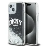 DKNY Liquid Glitter Big Logo iPhone 14/15/13 dėklas - juodas