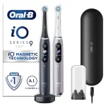 Elektrinis dantų &scaron;epetėlis Oral-B iO 9 suaugusiems, besisukantis, 2 rankenos, 2 antgaliai, įmontuotas akumuliatorius, 3 h įkrovimas, Juoda/Rožinė