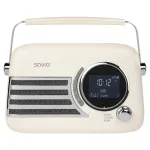 SAVIO RS-04 ne&scaron;iojamas DAB+ FM radijas su įkraunama baterija, LCD ekranu, dvigubu žadintuvu, juodas