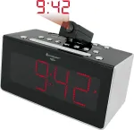Soundmaster FUR6005 FM projektorinis laikrodis-radijas su dvigubu žadintuvu, raudonu LED ekranu, juodas