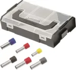 Cimco L-Boxx Mini izoliuotų gnybtų įvorių rinkinys 438010, 475 vnt., 0,75-10 mm&sup2;, DIN 46228-4