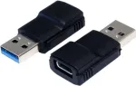 EXSYS EX-47991 USB 3.1 Gen 1 Type-A male to Type-C female adapteris, juodas