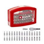 Einhell BELT CLIP 118495 32 dalių atsuktuvų antgalių rinkinys su Phillips, PoziDriv, plok&scaron;čiais, Torx ir apsauginiais Torx antgaliais, dėkle su diržo segtuku