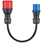 go-e CH-04-31 adapteris Gemini flex 11 kW, CEE raudonas 16 A trifazis į CEE mėlyną 16 A, IP55, 0,3 m, juodas