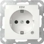 Gira SCHUKO lizdas su kontroliniu LED ir padidinta apsauga nuo prisilietimo, grynai balta blizgi, 16 A, 250 V, įleidžiamas, System 55 445203