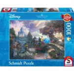 Schmidt Spiele 59472 Thomas Kinkade: Disney Pelenė, dėlionė (1000 gabalėlių), 69,3 x 49,3 cm, animaciniai filmai