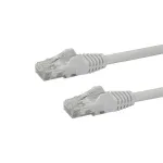 StarTech.com N6PATC2MWH 2 m CAT6 Gigabit Ethernet komutacinis kabelis, RJ45 su apsaugotu fiksatoriumi, UTP, PoE, lenkimo apsauga, paauksuotos jungtys, baltas