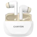 Ausinės CANYON HEXAGON 7 TWS ANC+ENC belaidžiu įkrovimu balta smėlio spalvos