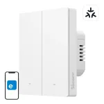 Sieninis belaidis WiFi i&scaron;manusis jungiklis Sonoff M5-2C-80W 2 kanalų rėmui
