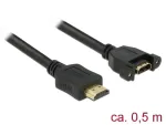 HDMI ilginimo kabelis DeLOCK 85463 0,5 m, A tipo ki&scaron;tukas į lizdą, juodas