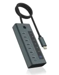 ICY BOX IB-HUB1457-C31 USB 3.2 Gen 1 (3.1 Gen 1) Type-C 10000 Mbit/s Mėlyna, Pilka
