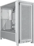 Korpusas CORSAIR FRAME 4000D RS Midi Tower White &mdash; ATX, grūdintas stiklas, 3x120mm priekiniai ventiliatoriai, palaiko 360/240/140mm radiatorius