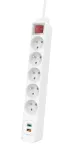 Hama 44133758 ilginimo laidas 1.4 m 5 AC lizdai Baltas