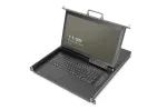 DIGITUS modulinė HD LCD TFT konsolė su 1 prievado KVM, RAL 9005 juoda - GE klaviatūra