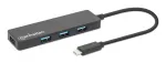 Manhattan USB-C dokas / USB 3.2 Gen1 4 prievadų USB-A skirstytuvas, 5 Gbps, maitinamas i&scaron; USB (HB30CM4AB)