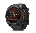 I&scaron;manusis laikrodis GARMIN Fenix 8 &ndash; 51 mm titano korpusas, AMOLED 1,4 colio, GPS, 32 GB, 10 ATM, silikoninis dirželis