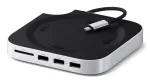Satechi stovas-hub'as ST-GNMMES su SSD korpusu, USB 3.2 Gen 2 Type-C, USB-A ir SD, sidabrinis