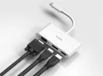 D-Link 3-in-1 USB-C į HDMI/VGA/DisplayPort adapteris, laidinis, USB 3.2 Gen 1 (3.1 Gen 1) Type-C, baltas