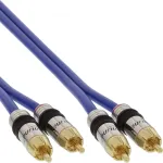InLine Premium RCA garso laidas 2x RCA ki&scaron;tukas / ki&scaron;tukas, paauksuotas, 15 m