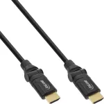 InLine High Speed HDMI besisukantis laidas su Ethernet, AM/AM, juodas, auksuoti kontaktai, 1,5 m