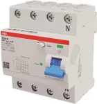 ABB Stotz S&J liekamosios srovės grandinės pertraukiklis TypB 4P 40A, 300mA, 3kA, 4TE F204B-40/0,3-4TE (2CSF204568R3400)