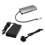 i-tec Metal USB-C Nano Dock HDMI/VGA su LAN ir Universal Charger 77 W rinkinys