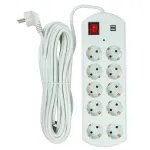 Power Plant, Llc EX610563 ilginimo laidas 10 m, 10 lizdų, 2 USB-A