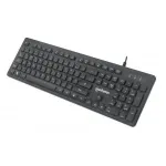 Manhattan Gaming klaviatūra USB, Low Force Key Edition, 12 multimedijos klavi&scaron;ai, vaivoryk&scaron;tinis LED ap&scaron;vietimas, USB-A, juoda, mažmeninė dėžutė (voki&scaron;kas i&scaron;dėstymas)
