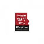 PATRIOT PEF512GEPEXMCX MicroSDXC atminties kortelė 512 GB UHS-I U3 V30 Class 10, skaitymas 800 MB/s, ra&scaron;ymas 600 MB/s, apsauga nuo įra&scaron;ymo