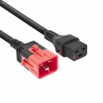 ACT Powercord C19 IEC Lock - C20 IEC Lock Dual Locking juoda 1 m, PC3632