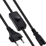 InLine 16151 maitinimo laidas su jungikliu, juodas, 1 m, CEE7/16 &ndash; IEC C7