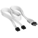Corsair Premium Sleeved 2x 8-Pin į 12V-2x6 laidas, Type-5 maitinimo &scaron;altiniams - Baltas