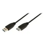 LogiLink USB 3.0 prailginimo kabelis - USB Type A ki&scaron;tukas į USB Type A lizdą - 1 m - juodas