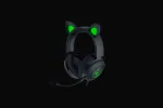 Razer Kraken V2 Pro Kitty Edition, laidinis, uždedamas ant galvos, juodas, žaidimų ausinių rinkinys