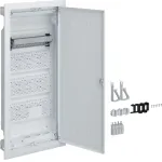 Hager Multimedia Volta VH48WWH Flush-Mounted 4-Row Distribution Board with Slotted Plastic Door