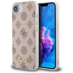 Guess Peony Script Logo MagSafe dėklas, skirtas iPhone 16e / 17e, ruda spalva