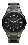 Armani AR1452 Vyri&scaron;kas keraminis chronografo laikrodis, 43 mm, juodas
